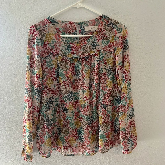 LOFT Tops - LOFT Floral Longsleeve Blouse Petites SP